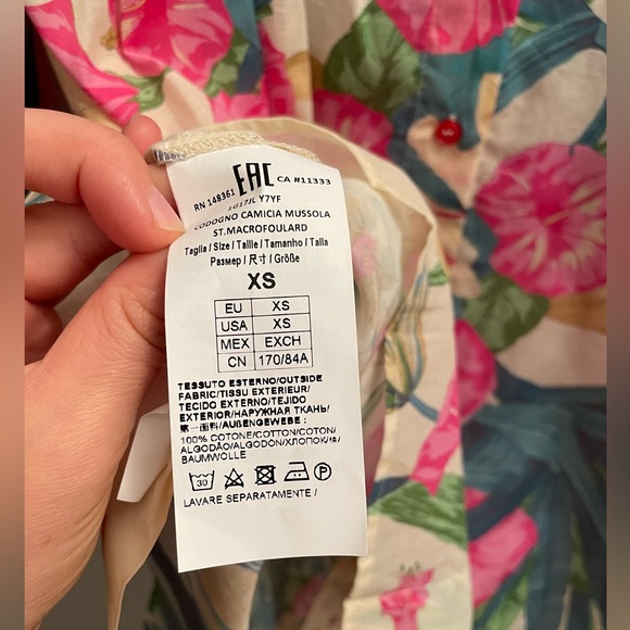 Pinko Cotton Floral Shirt XS - Picture 8 of 10